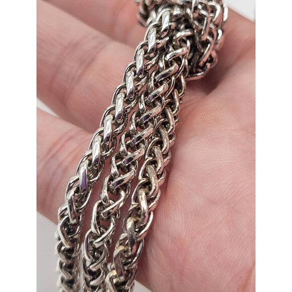 Lauren Ralph Lauren Womens Silver Tone Knotted Chain Bracelet Classic - Picture 6 of 11